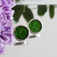 Circle earrings / Grass green