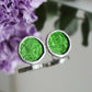 Circle earrings / Grass green