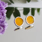 Circle earrings / Yellow