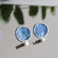Circle earrings / Blue-gray