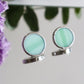 Circle earrings / Mint green