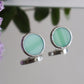 Circle earrings / Mint green