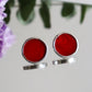 Circle earrings / Red