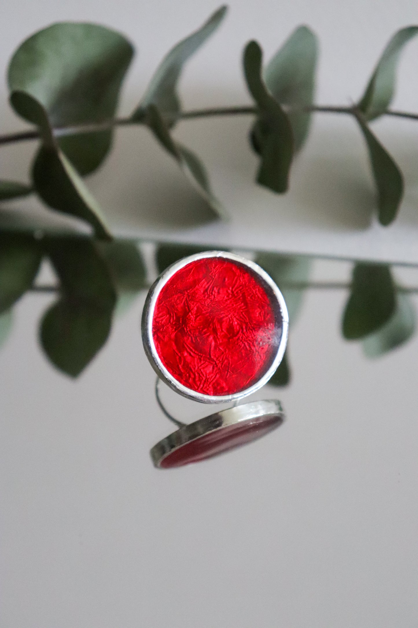Deep red circle rings