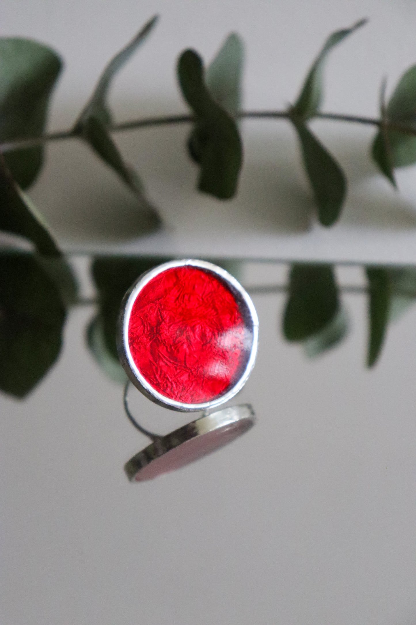 Deep red circle rings