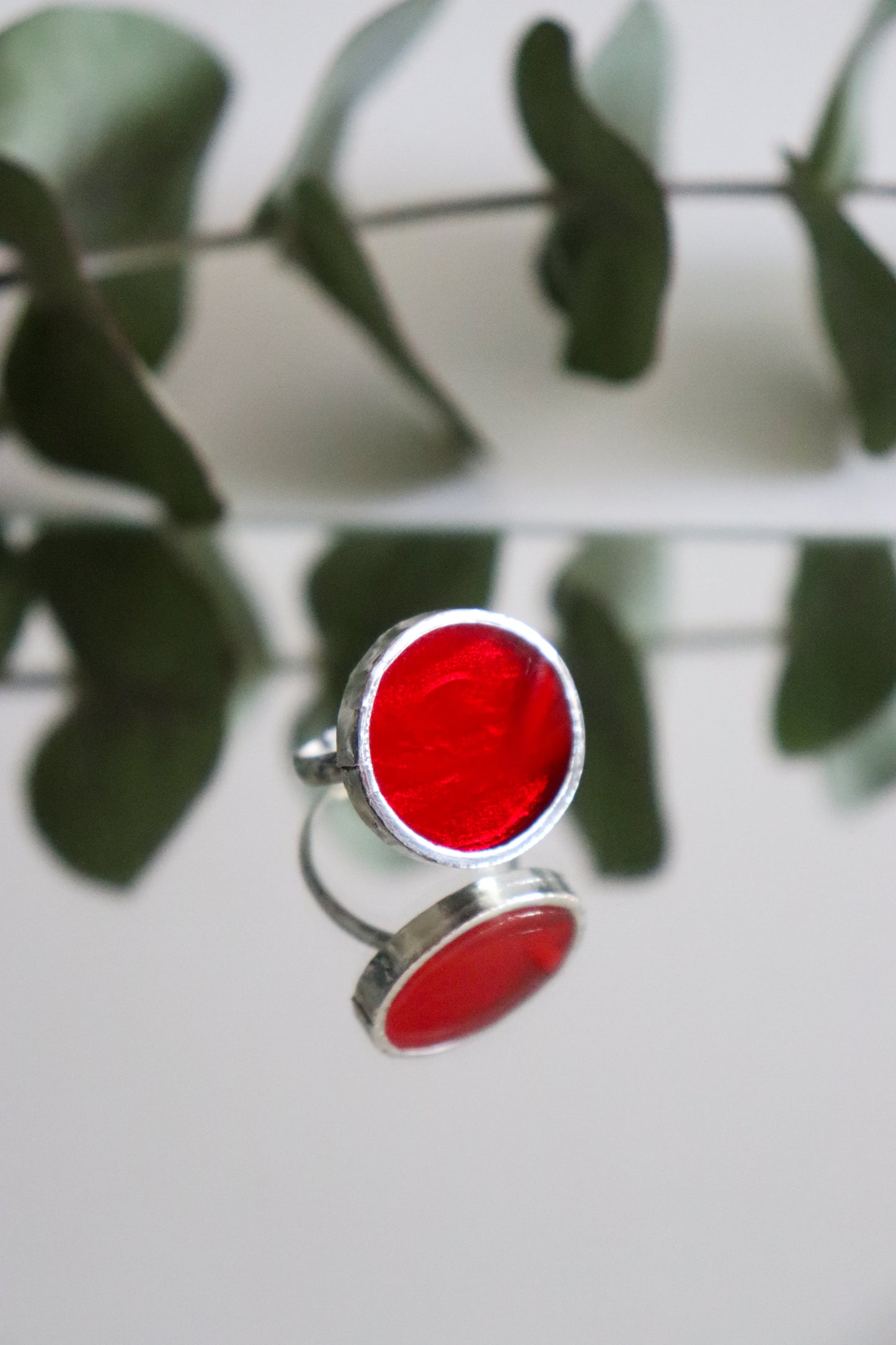 Deep red circle rings