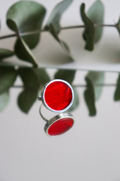 Deep red circle rings