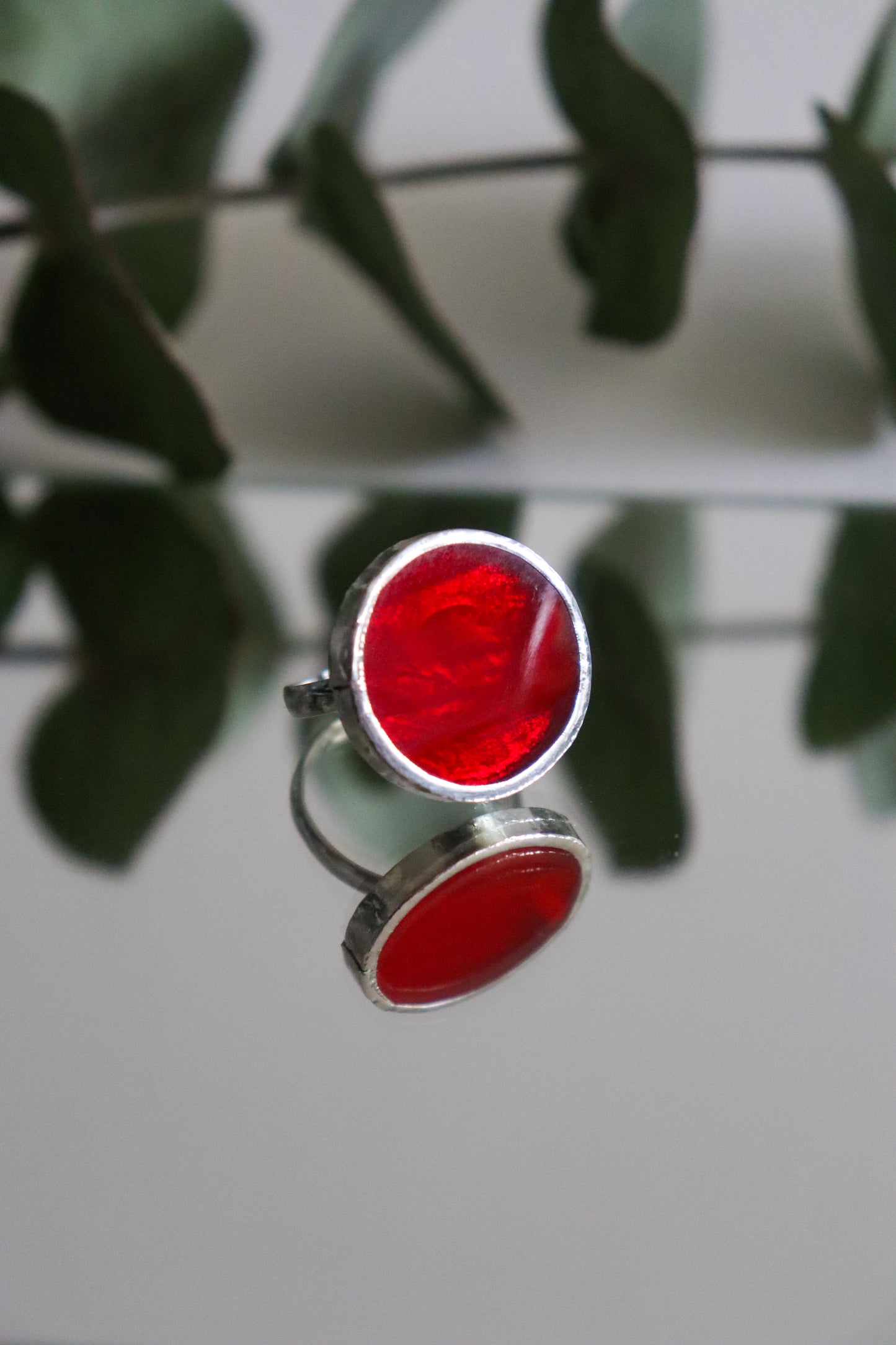 Deep red circle rings