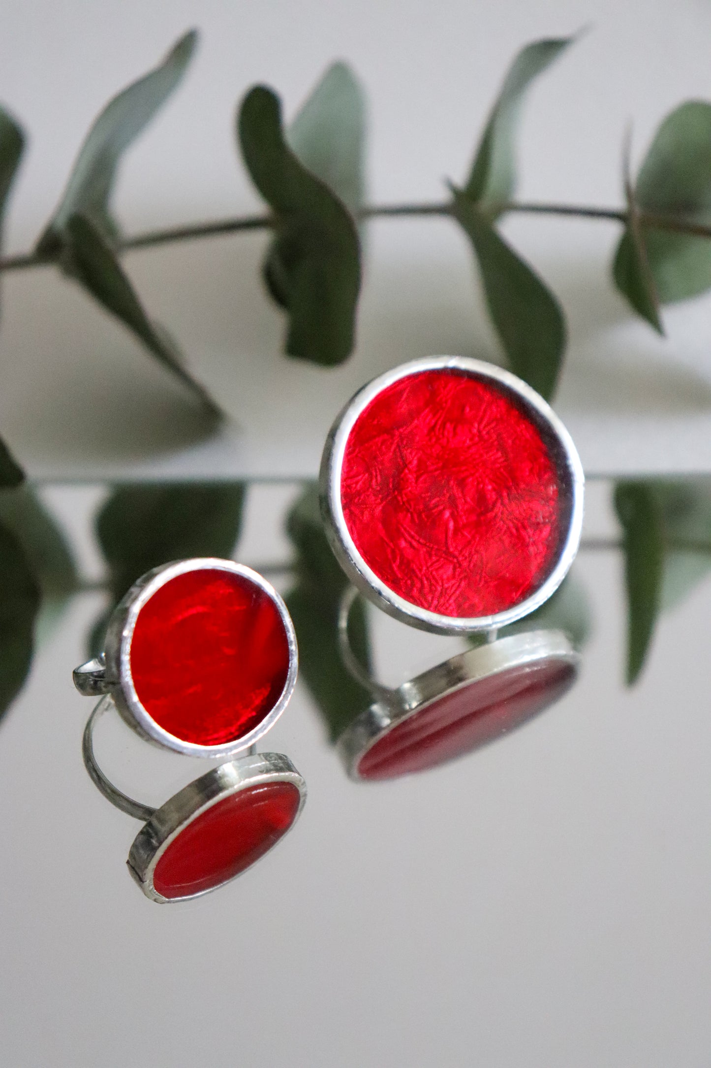 Deep red circle rings