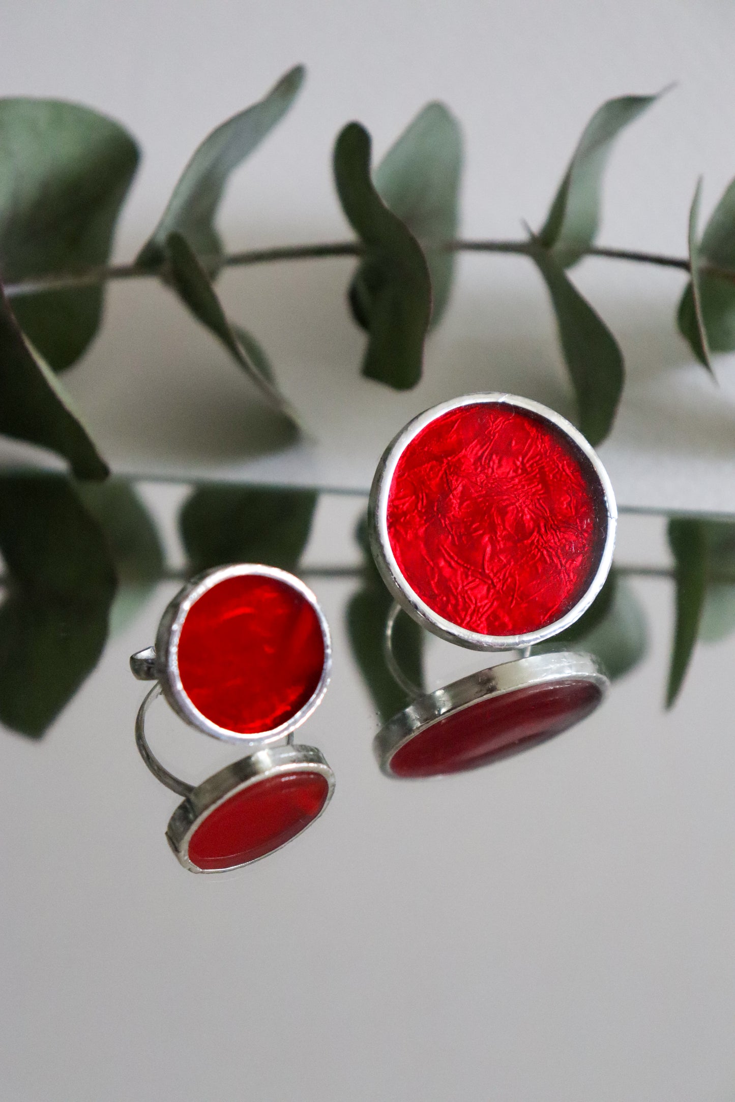 Deep red circle rings