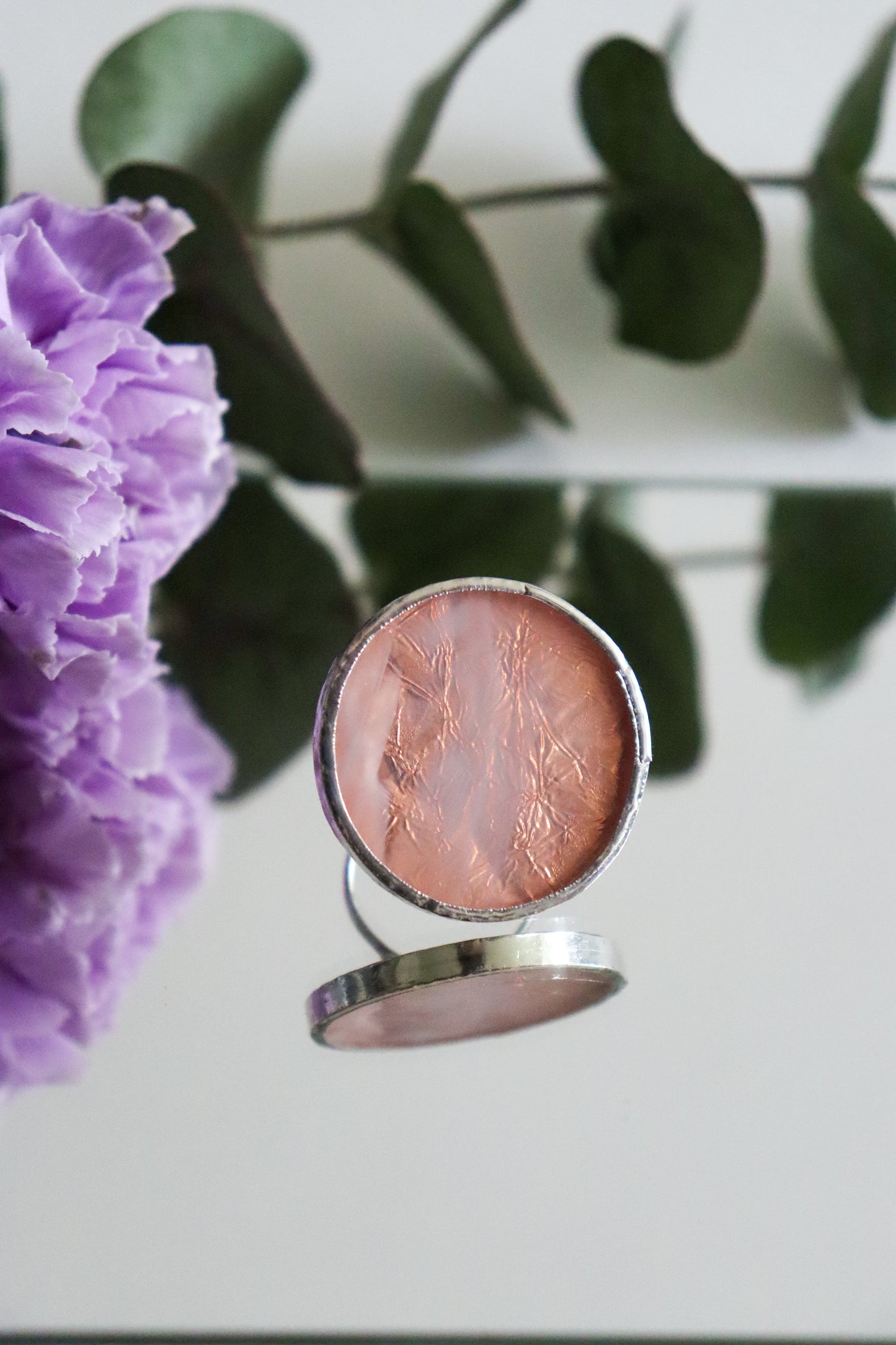 Circle rings / Creamy pink