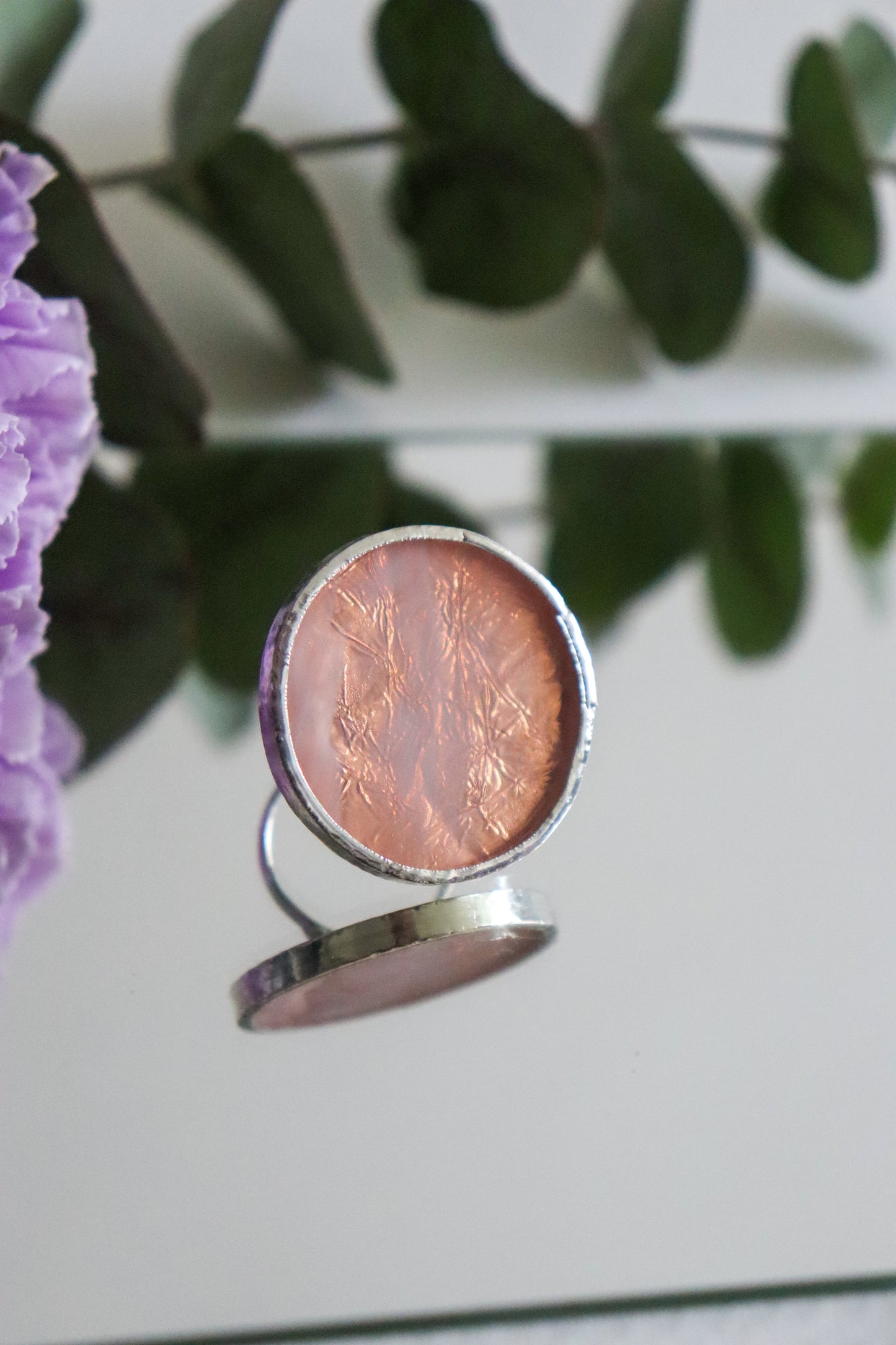 Circle rings / Creamy pink