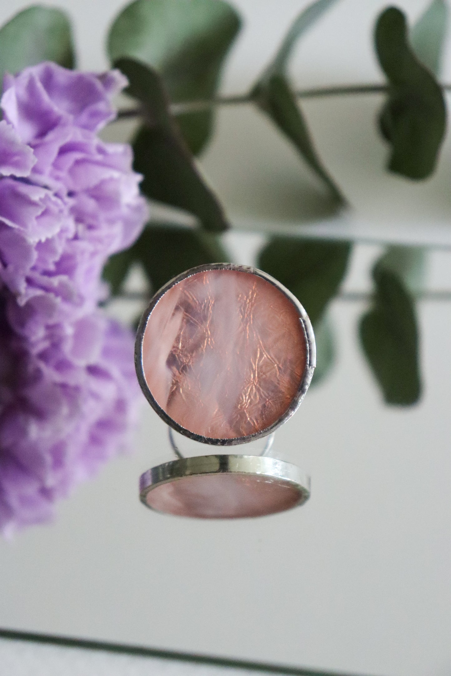 Circle rings / Creamy pink