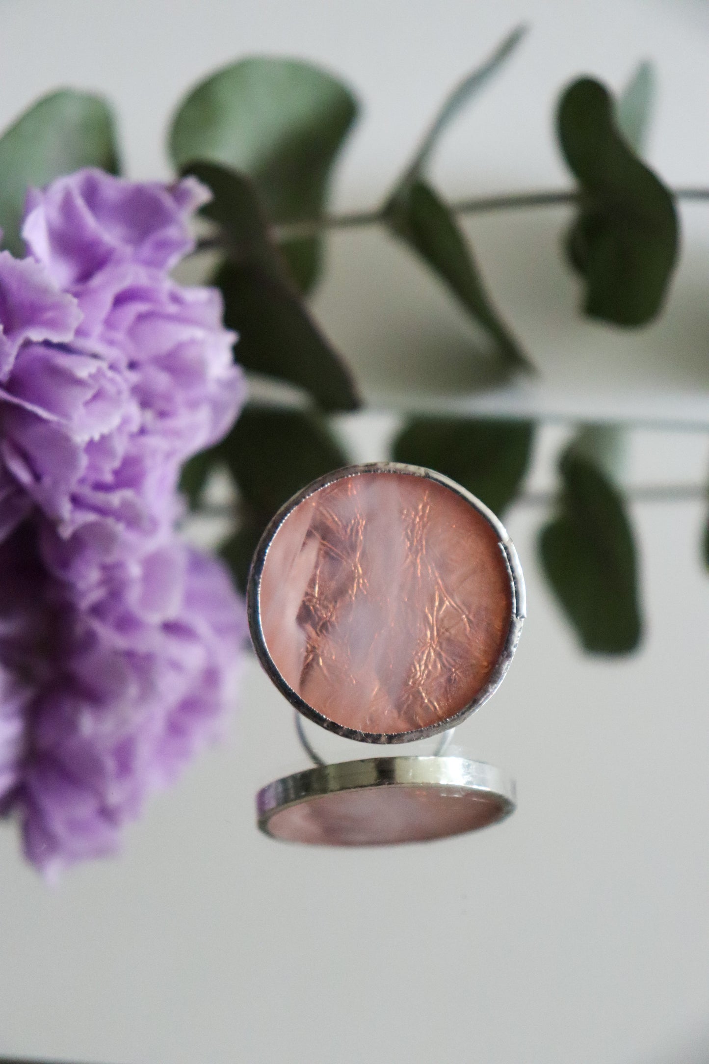Circle rings / Creamy pink