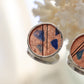 Circle earrings / Copper blue