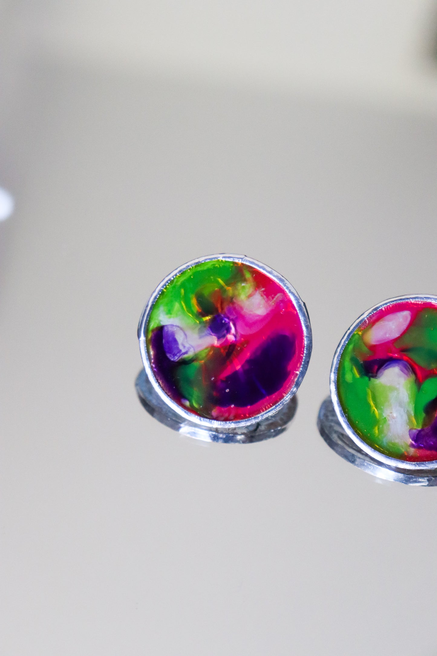 Circle earrings / Coloured