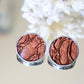 Circle earrings / Dark copper