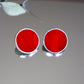Circle earrings / Red
