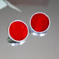 Circle earrings / Red