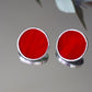 Circle earrings / Red