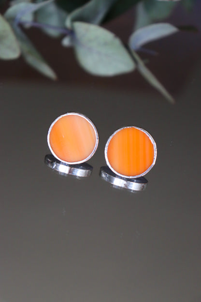 Circle earrings / Orange