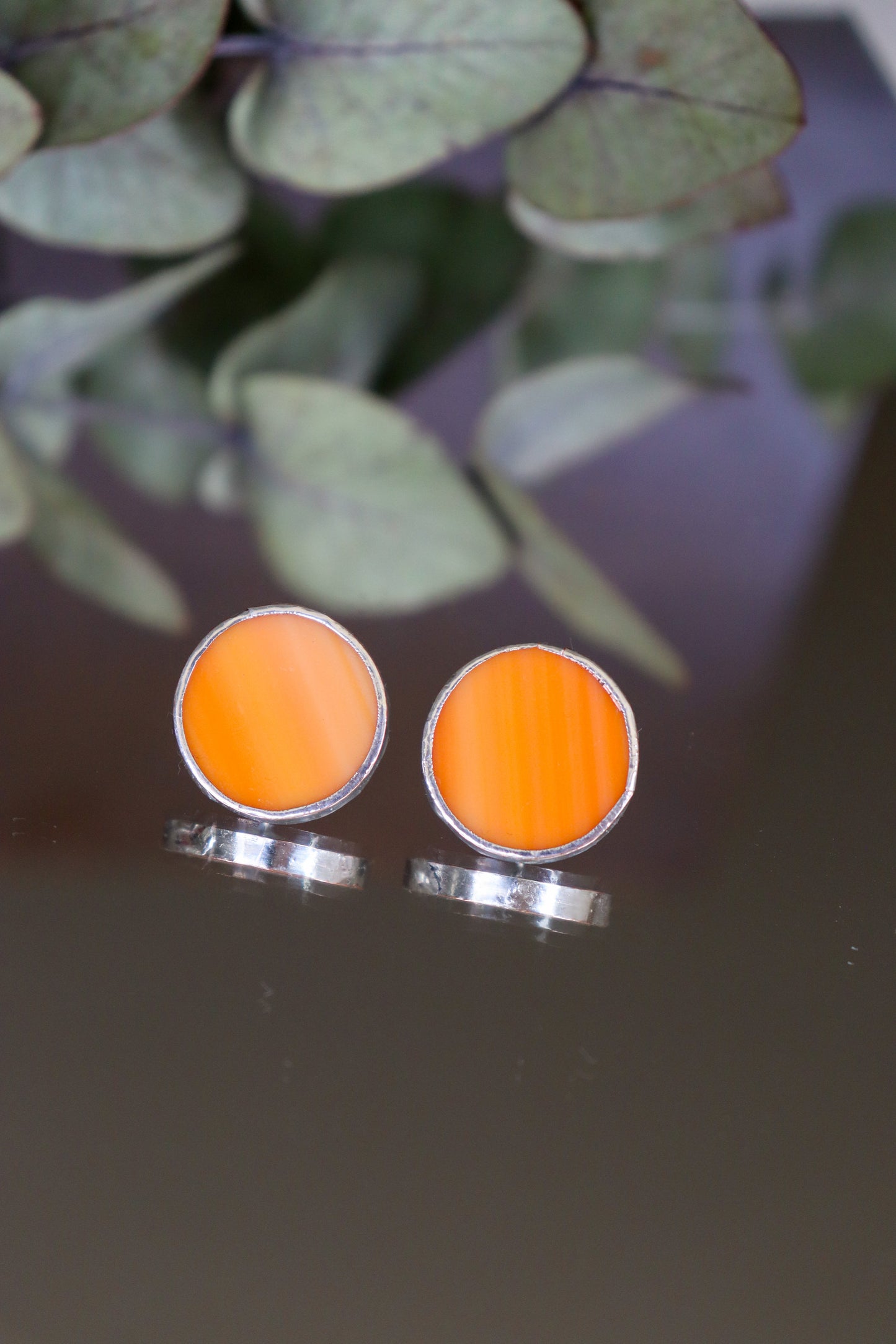 Circle earrings / Orange