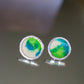 Circle earrings / Coloured green