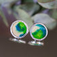 Circle earrings / Coloured green