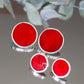 Circle earrings / Red