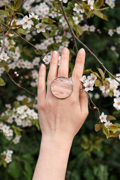 Circle rings / Creamy pink