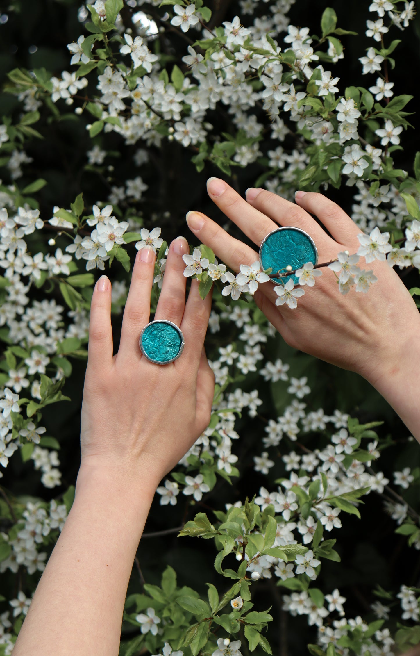 Turquoise circle rings