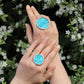 Turquoise circle rings