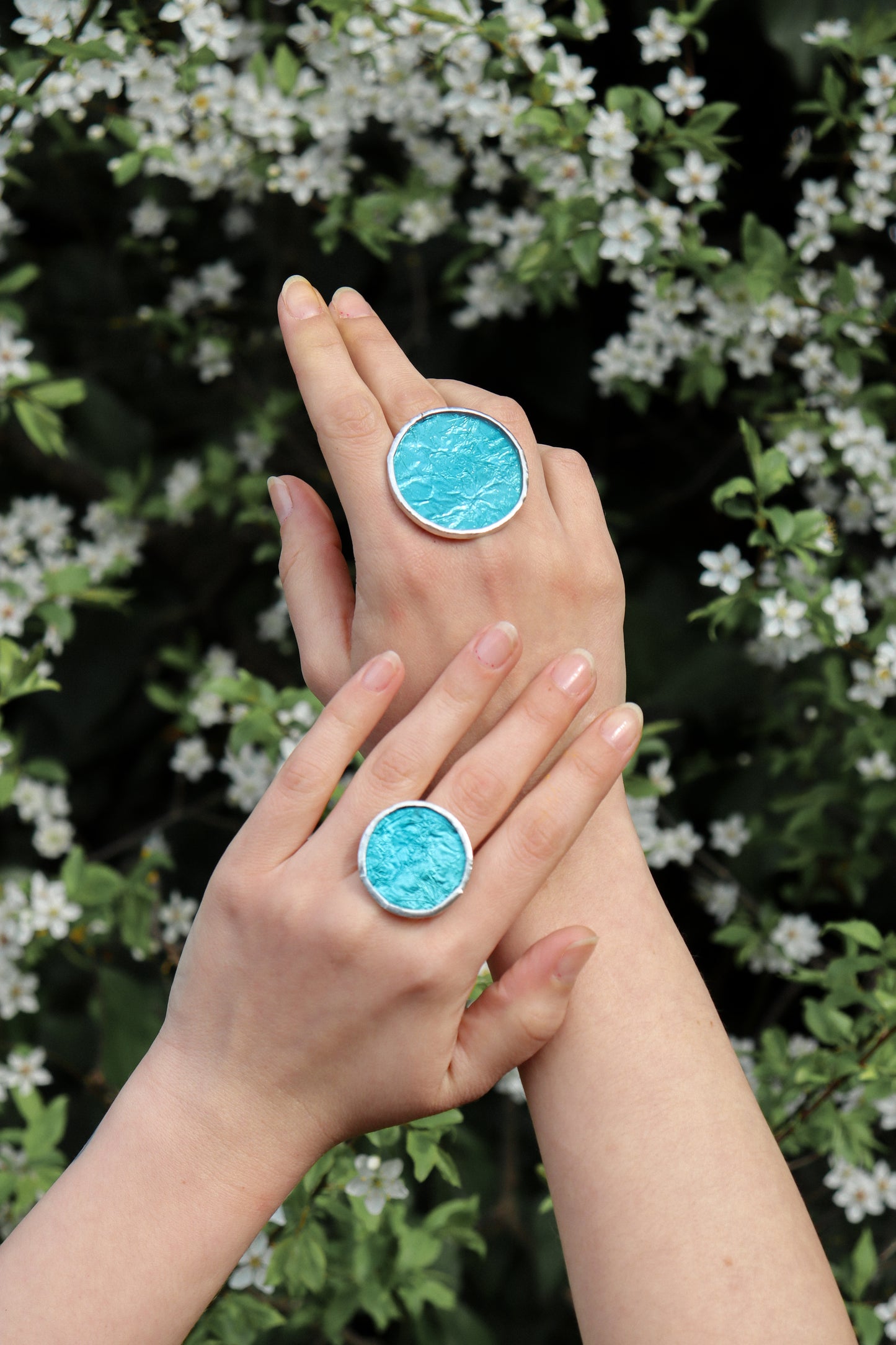 Turquoise circle rings