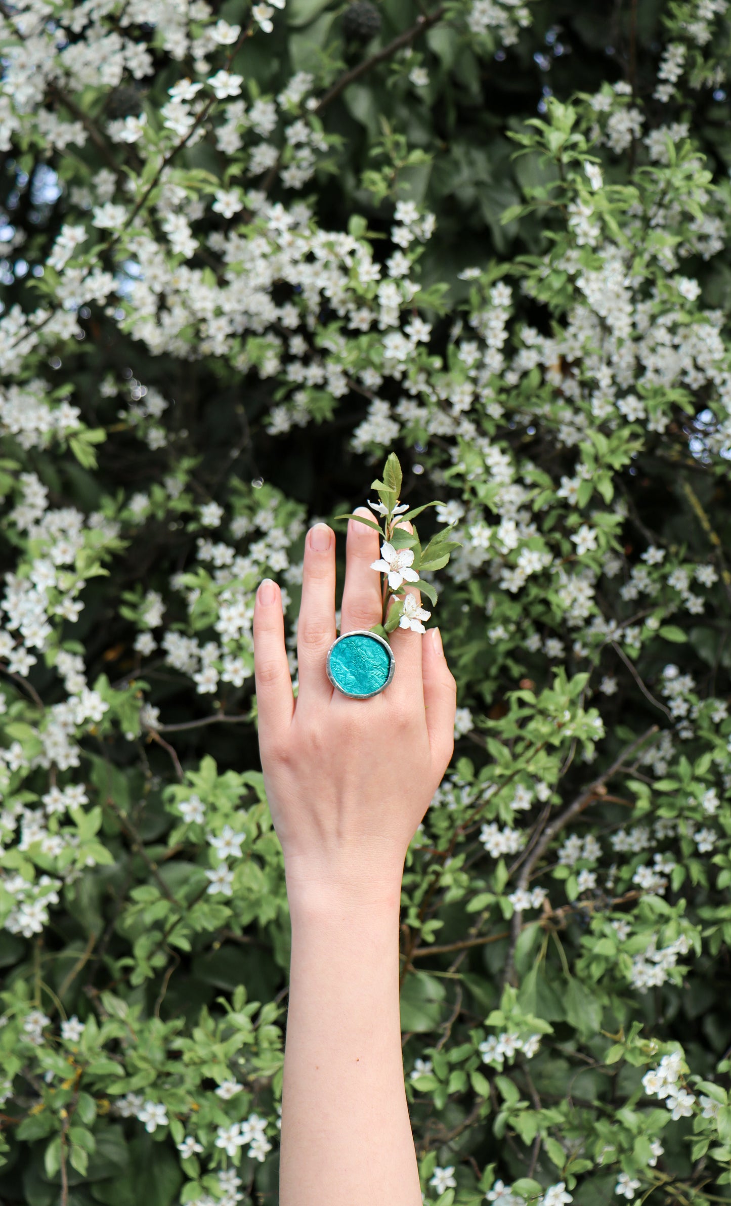Turquoise circle rings