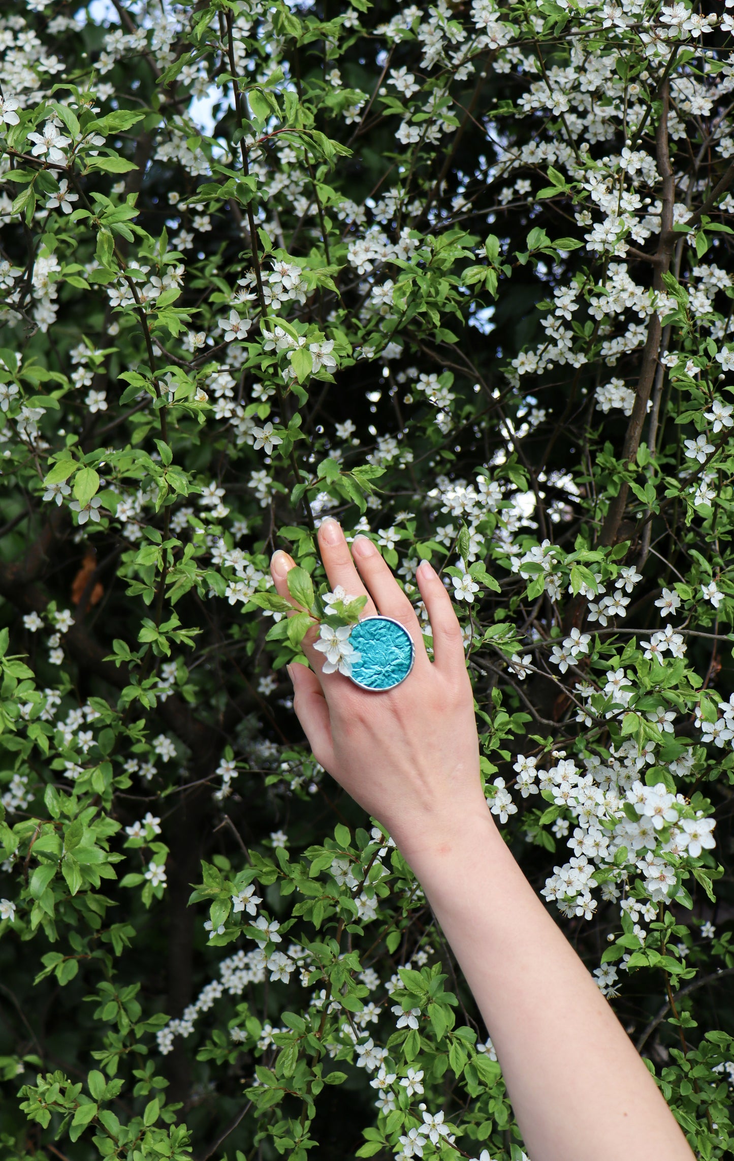 Turquoise circle rings