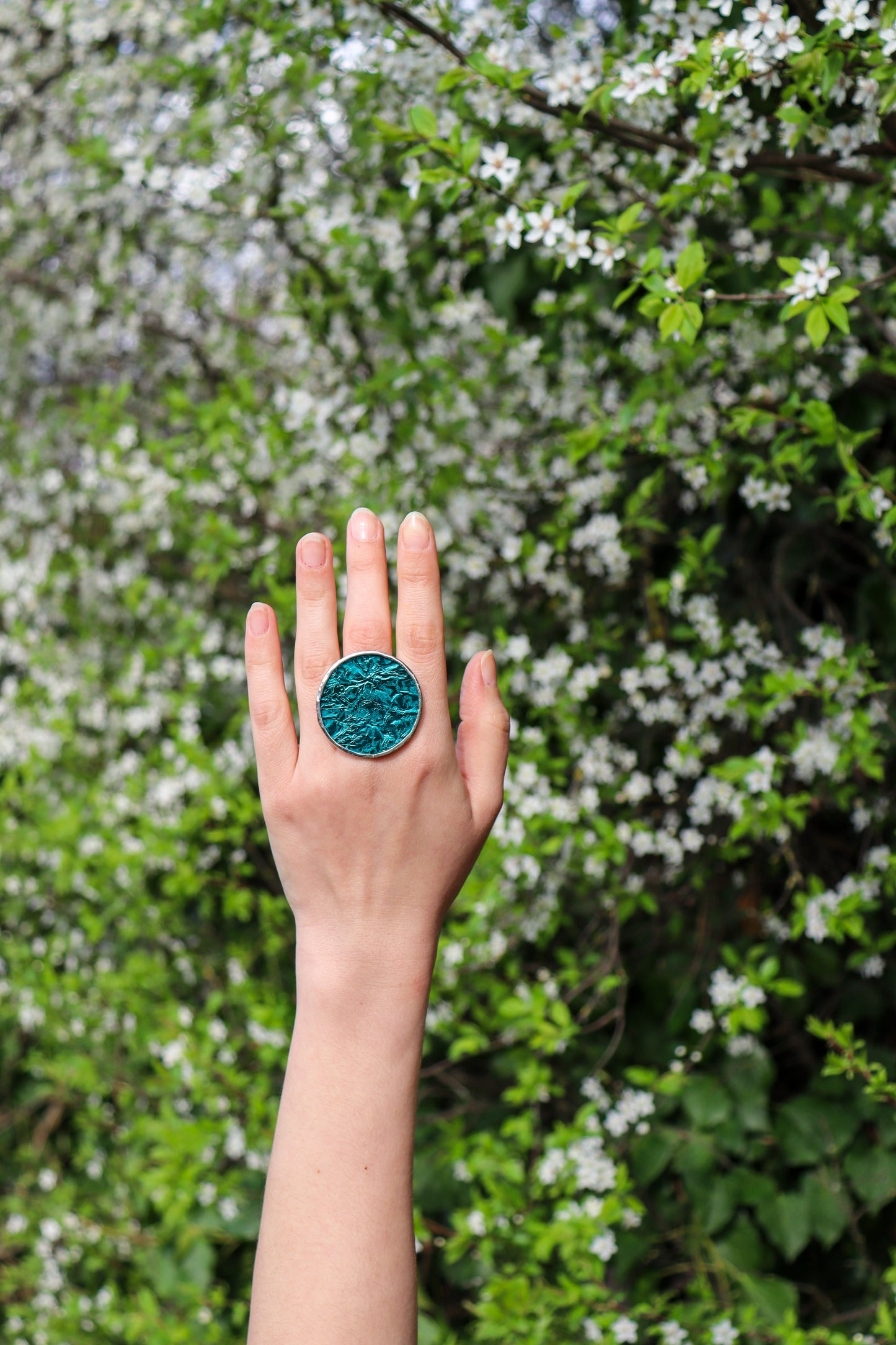 Turquoise circle rings