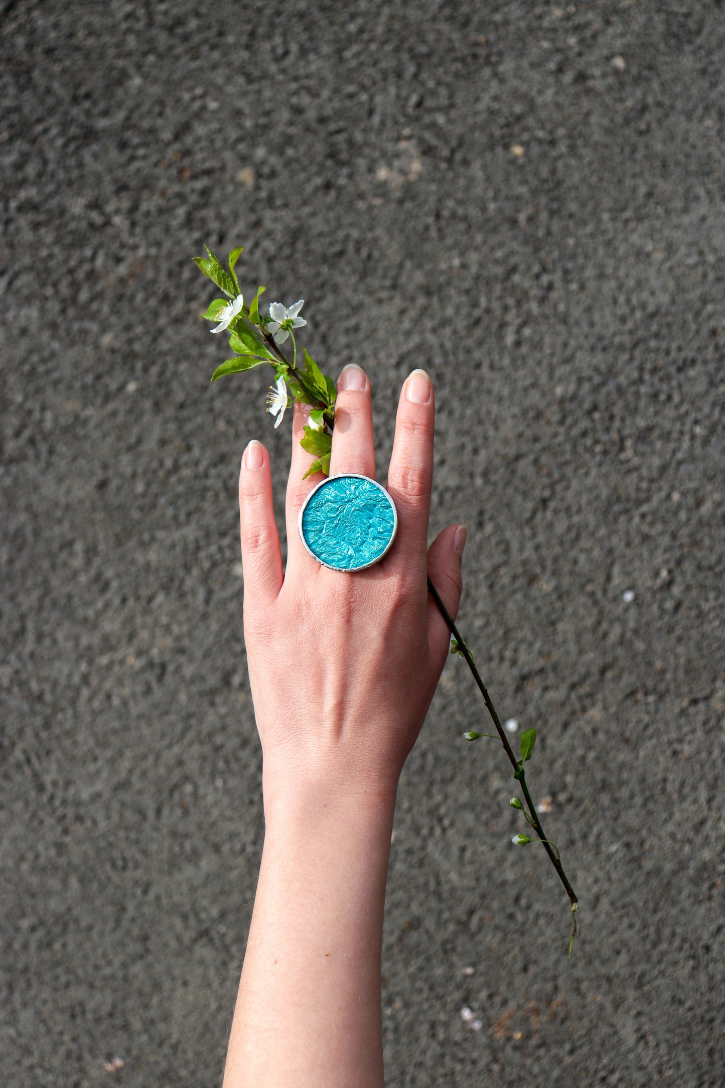 Turquoise circle rings