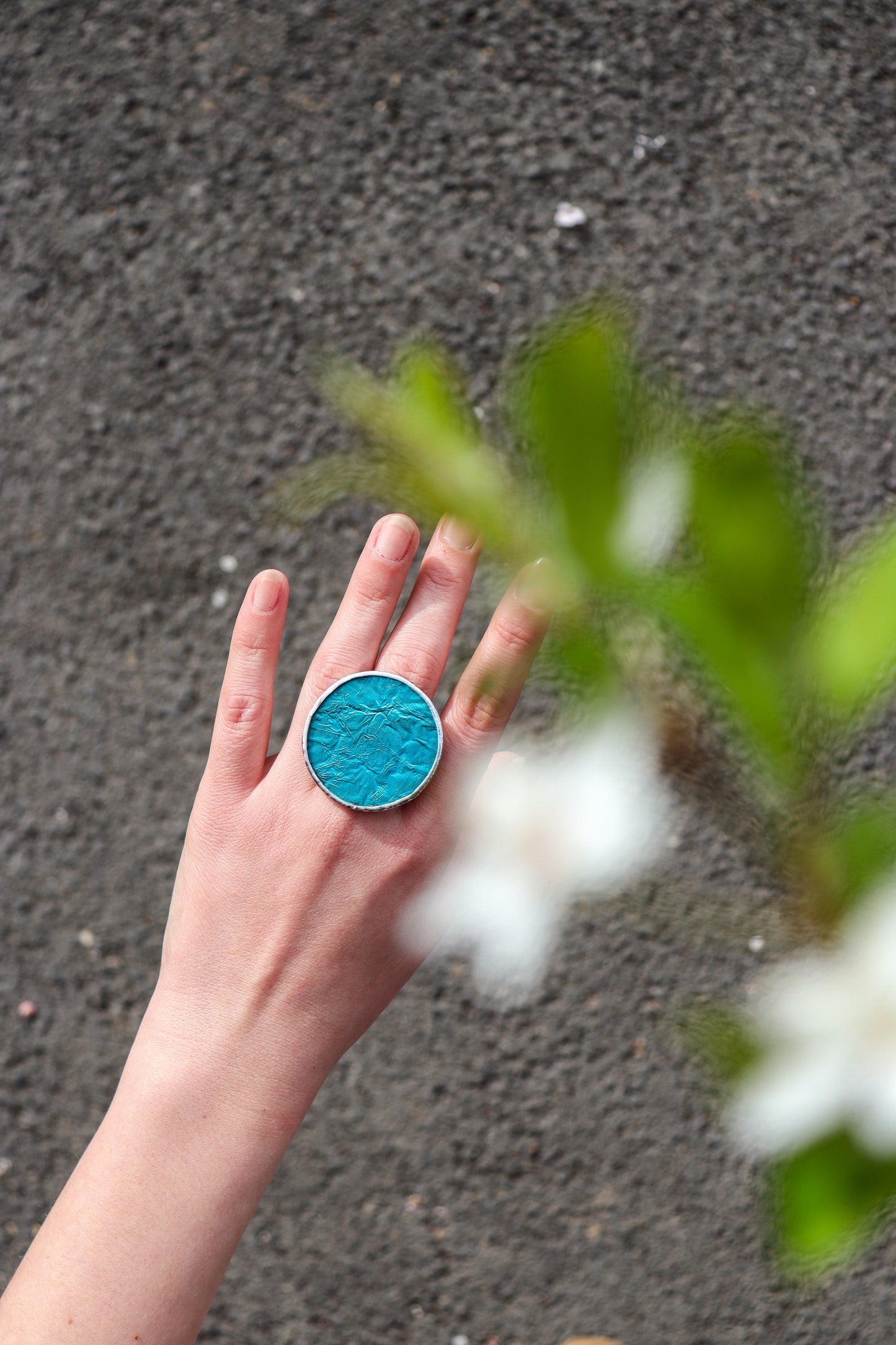 Turquoise circle rings