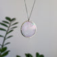 Large circle necklace /  Iridescent and light pink
