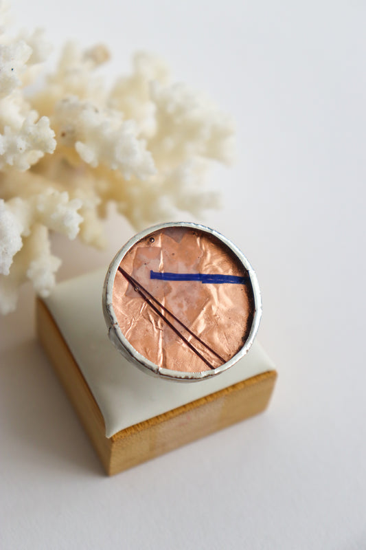Circle rings / Copper blue