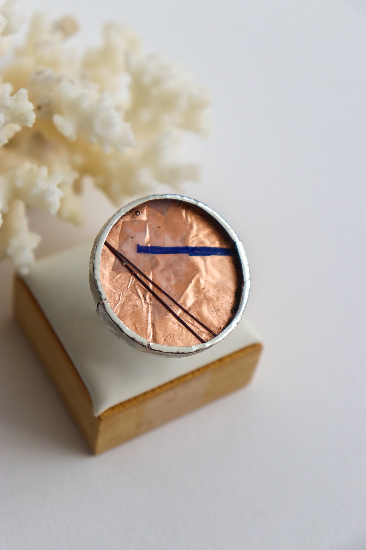 Circle rings / Copper blue