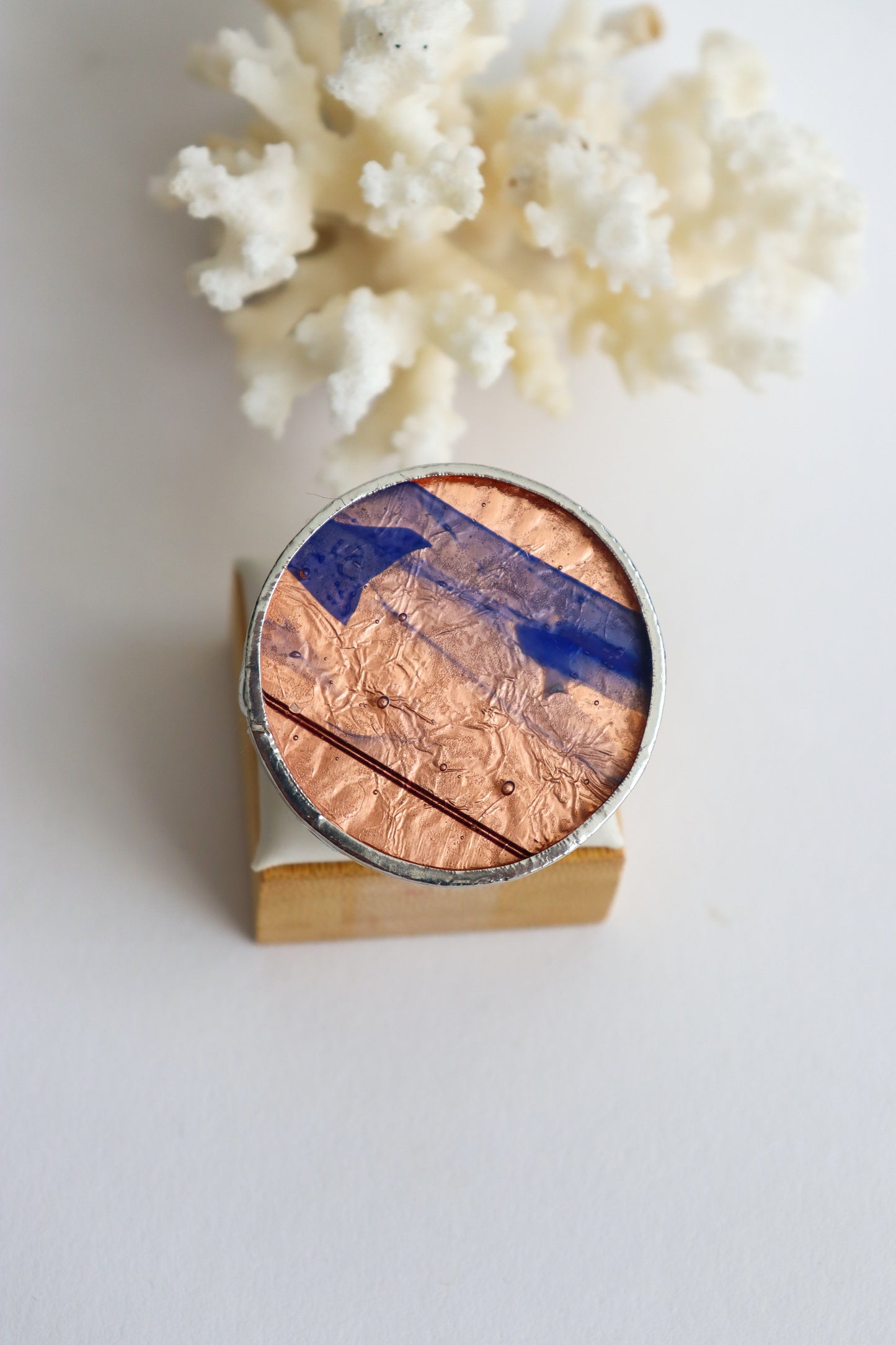 Circle rings / Copper blue