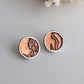 Circle earrings / Dark copper