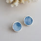 Circle earrings / Blue-gray