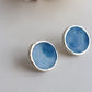Circle earrings / Blue-gray