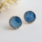 Circle earrings / Blue-gray