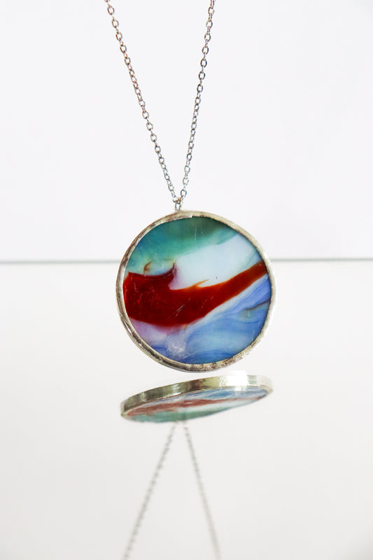 Circle necklaces / Red and blue