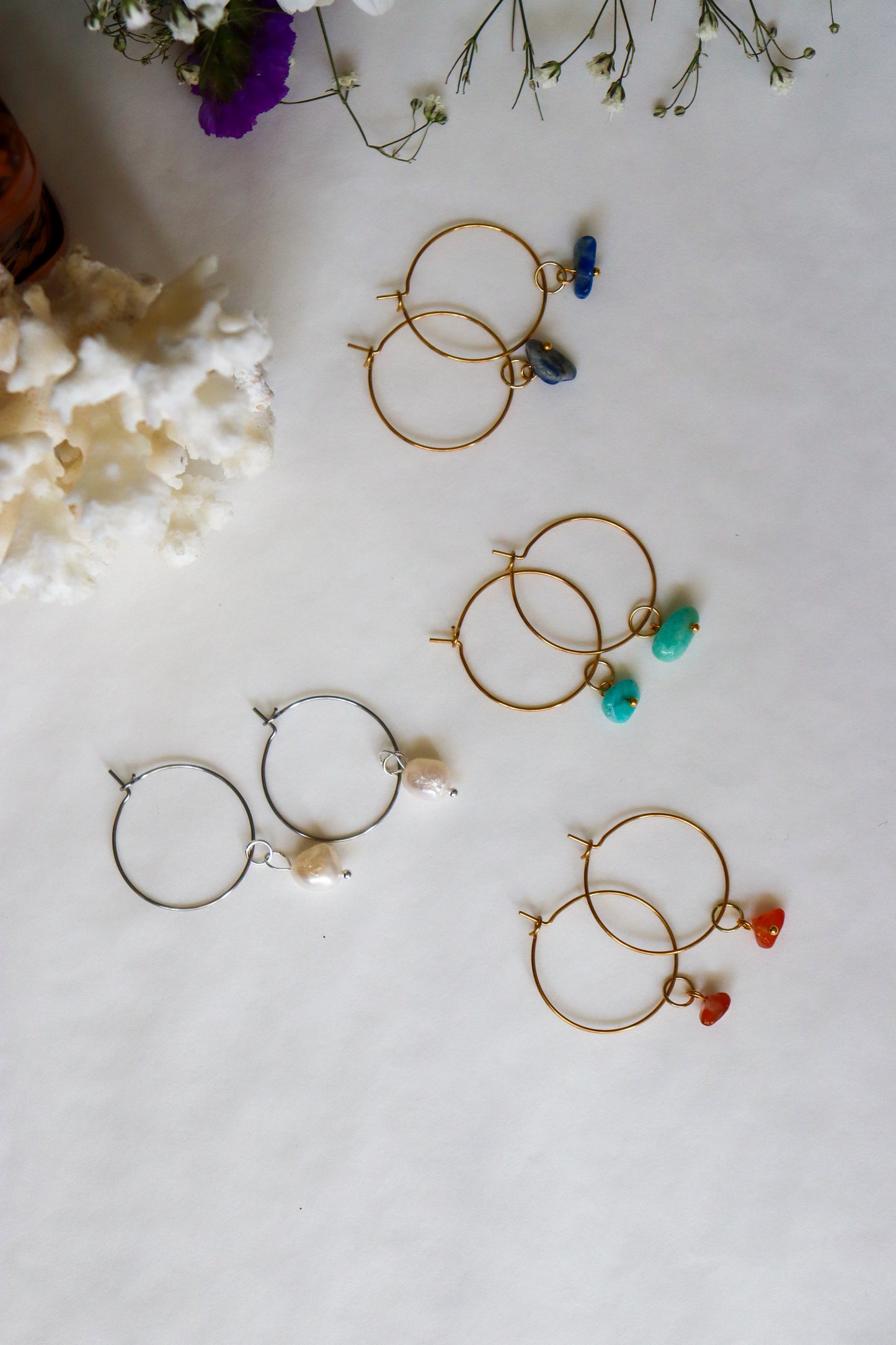 Boho hoops earrings
