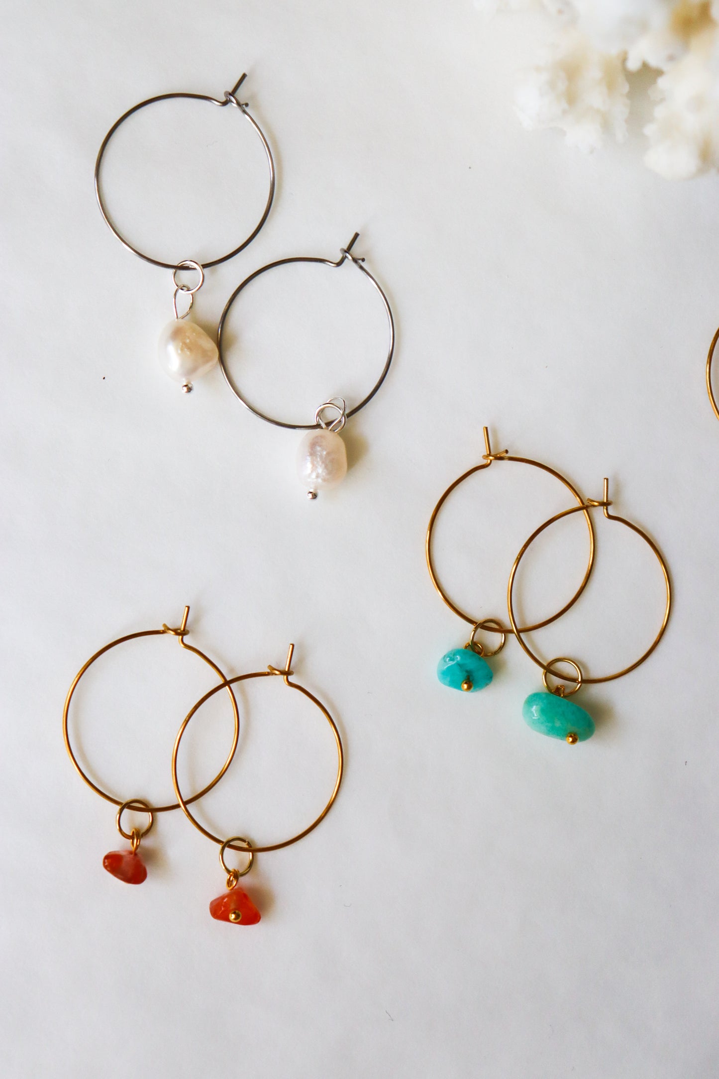 Boho hoops earrings