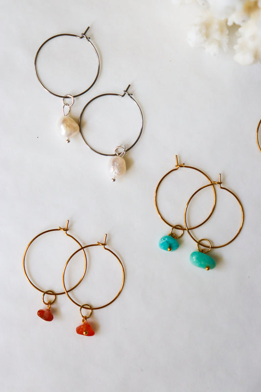 Boho hoops earrings